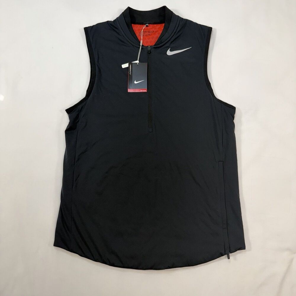 Nike Zoned Aerolayer Golf Vest Black SMALL Half Zip Dri-Fit Wind Resistant NWT